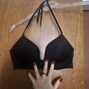 Pink and black bikini